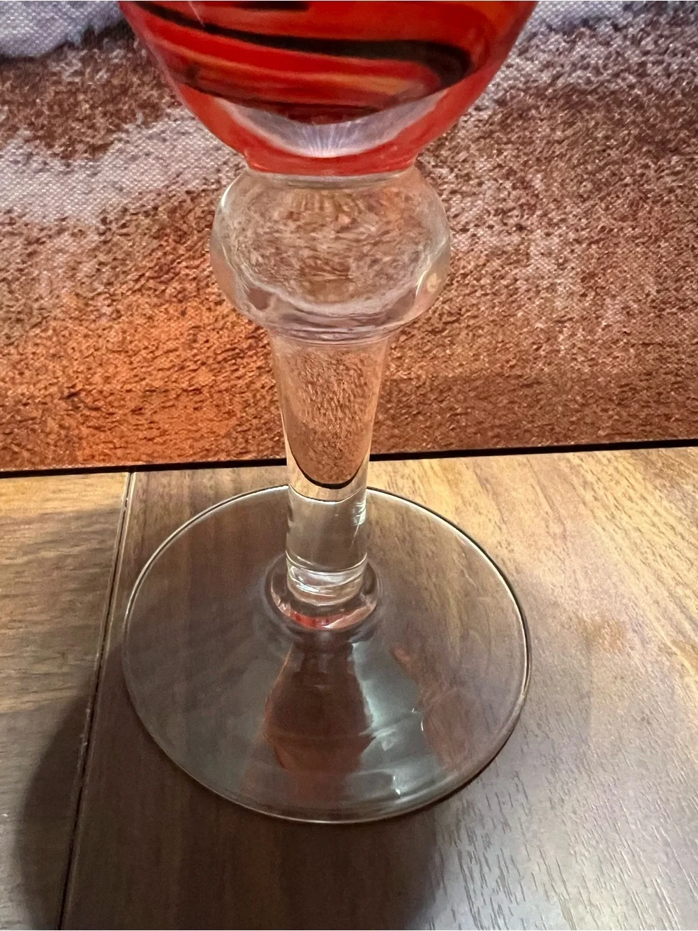 Pier 1 Handblown Glass Goblets ppin Orange & Black Swirl